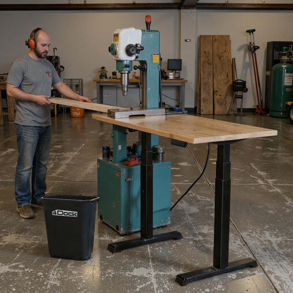 Wide Lifting Range Electric Height Adjustable Workbench WB2-WB223-wood workshop.png